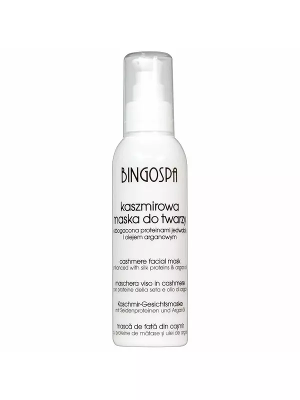 Кашемировая маска для лица, обогащенная протеинами шелка и аргановым маслом BINGOSPA