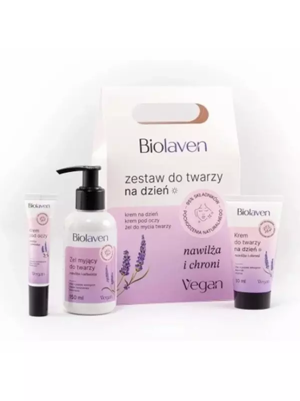Трио для полного ухода за лицом - очищающий гель 150 мл, увлажняющий крем 50 мл, крем для век 15 мл Biolaven