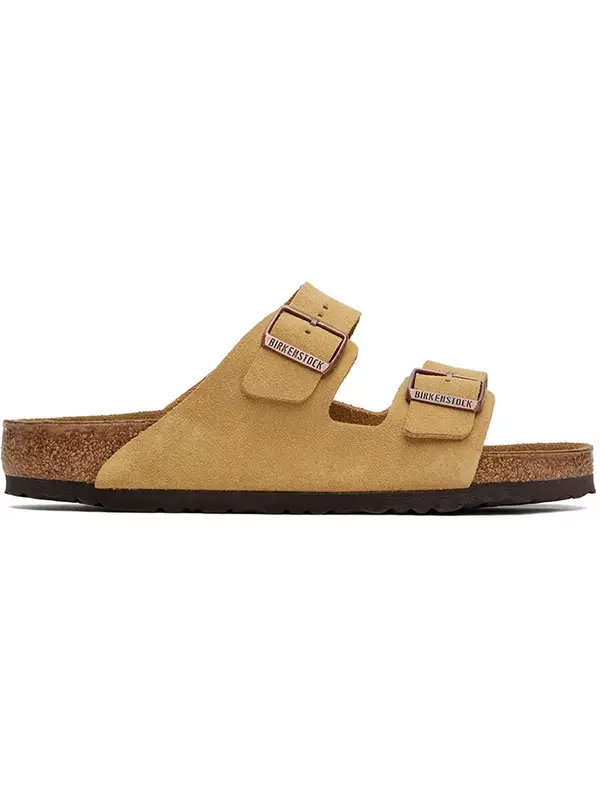 Бежевые обычные сандалии Arizona Birkenstock