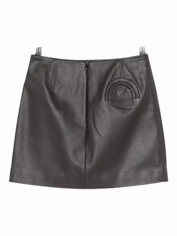 Кожаная мини-юбка Blazé Milano, коричневый