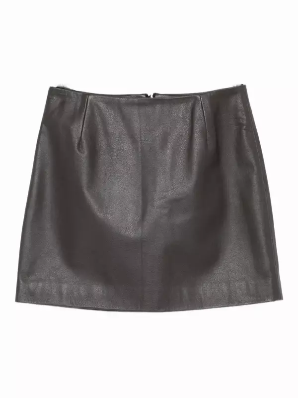 Кожаная мини-юбка Blazé Milano, коричневый