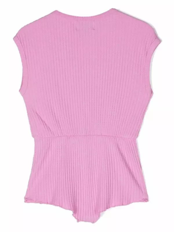 Bobo Choses ромпер в рубчик с логотипом, розовый