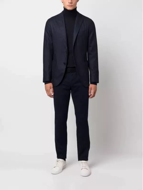 Однобортный пиджак из смесовой шерсти Boglioli, синий