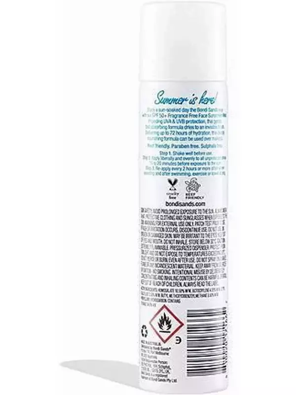 Солнцезащитный спрей для лица Spf 50+ без ароматизаторов, 79 мл, 2,11 унции, Bondi Sands