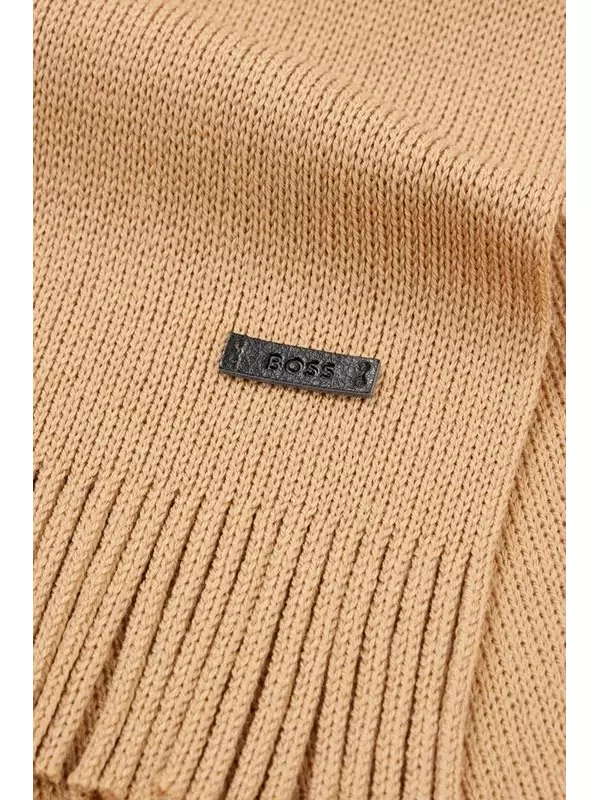 Шарф шерстяной с кистями BOSS