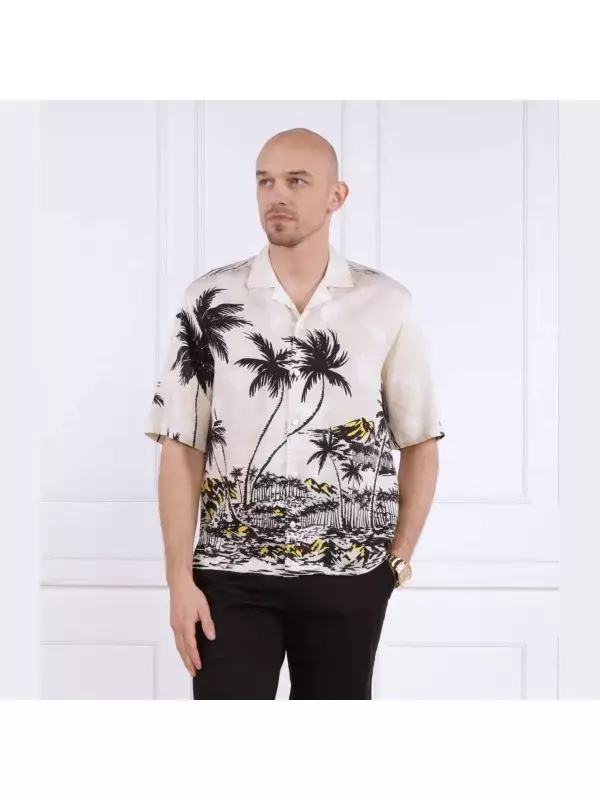 Lors_O рубашка стандартного кроя Boss, бежевый