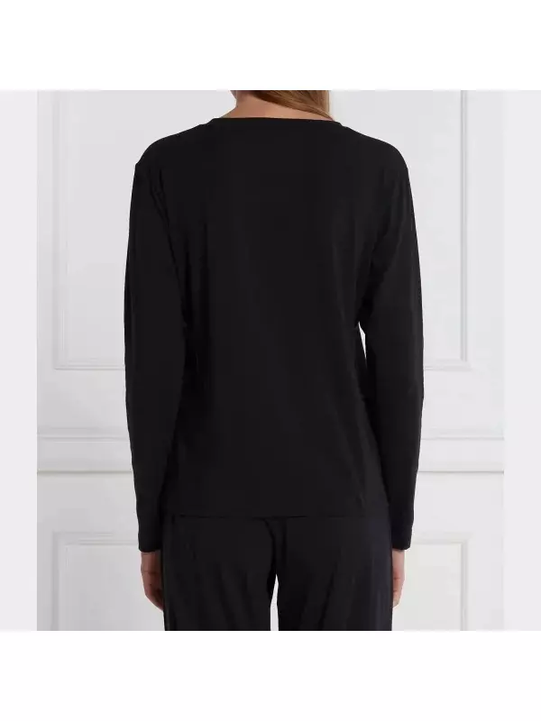 Сверху пижама обычного кроя. Boss, черный