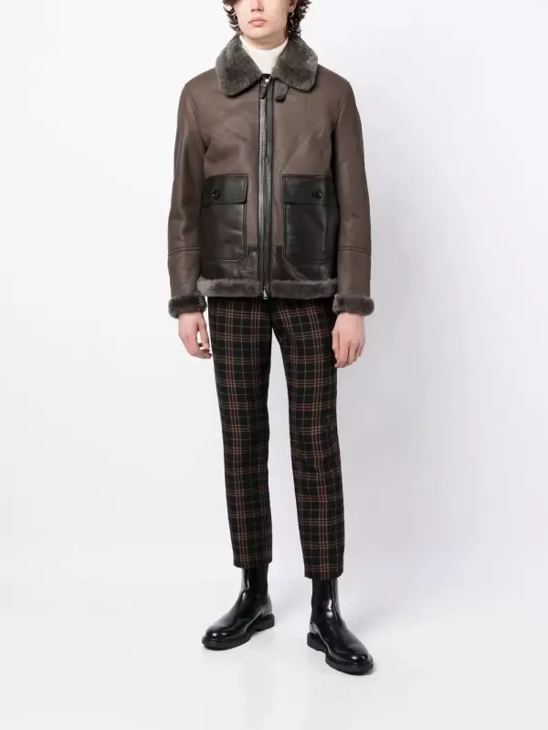 Дубленка со вставками Brioni, коричневый