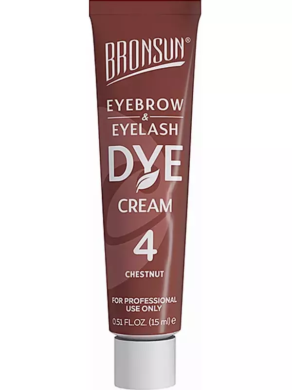 BRONSUN Крем-краска для бровей и ресниц, #4 каштановая 15 мл
