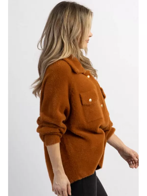 Мягкая меховая шуба Frankie цвета Camel BUCKETLIST