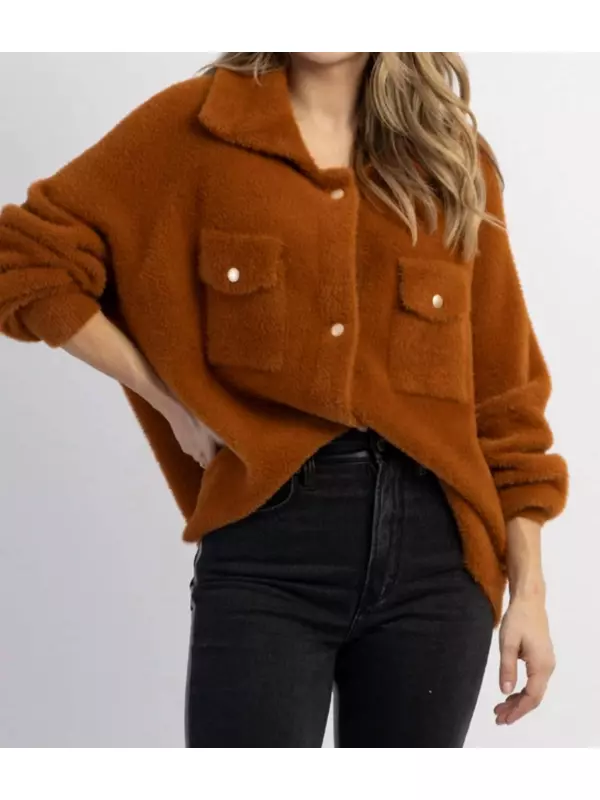 Мягкая меховая шуба Frankie цвета Camel BUCKETLIST