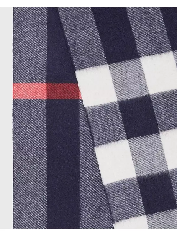 Мужской кашемировый шарф в полумега-клетку Burberry, цвет Blue Pattern