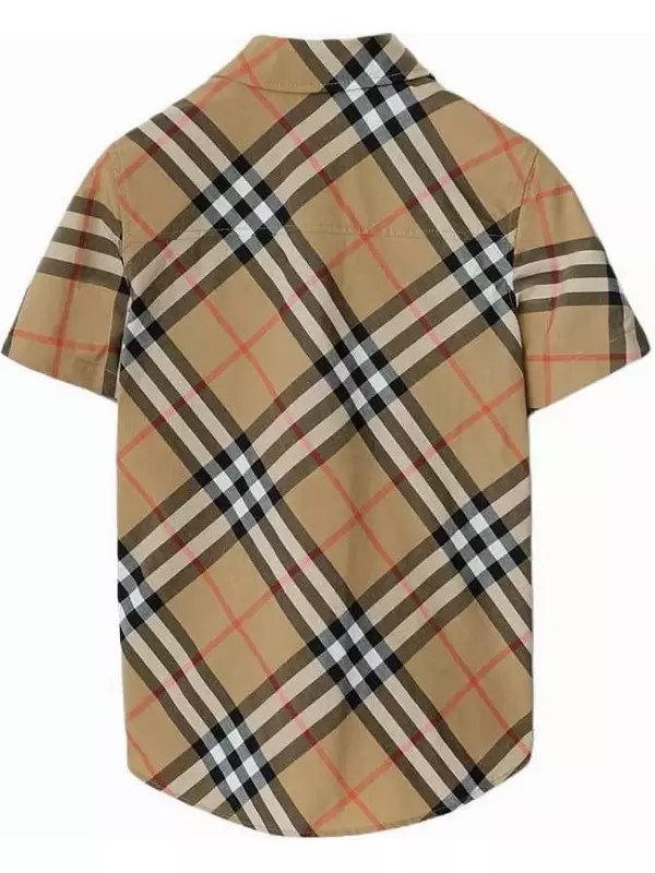Рубашка детская Burberry в полоску, коричневый