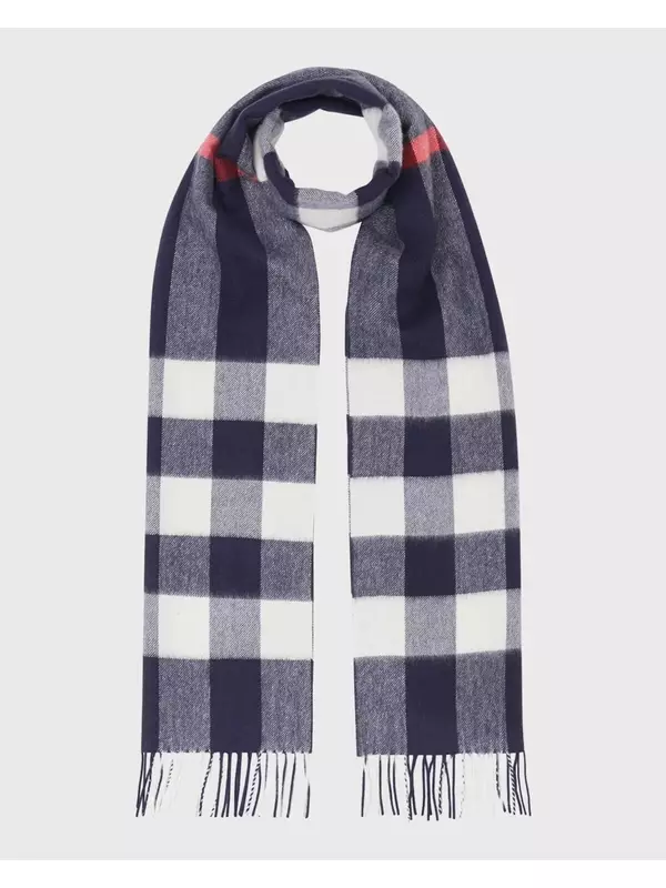 Мужской кашемировый шарф в полумега-клетку Burberry, цвет Blue Pattern