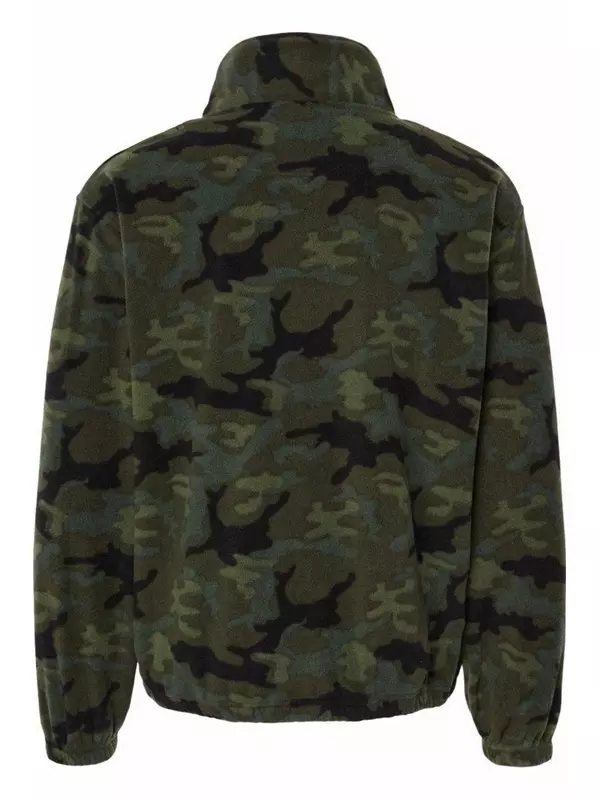 Флисовый свитер Burnside Polar с застежкой-молнией на четверть длины, цвет green camo