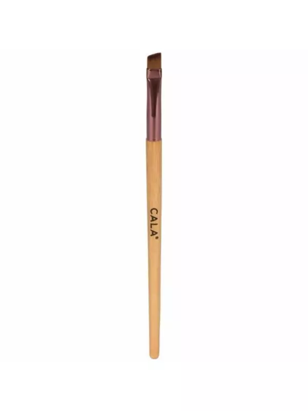 Кисть для подводки Calla Natural Bamboo Brown Liner Brush - скошенная для бровей и подводки для глаз Cala