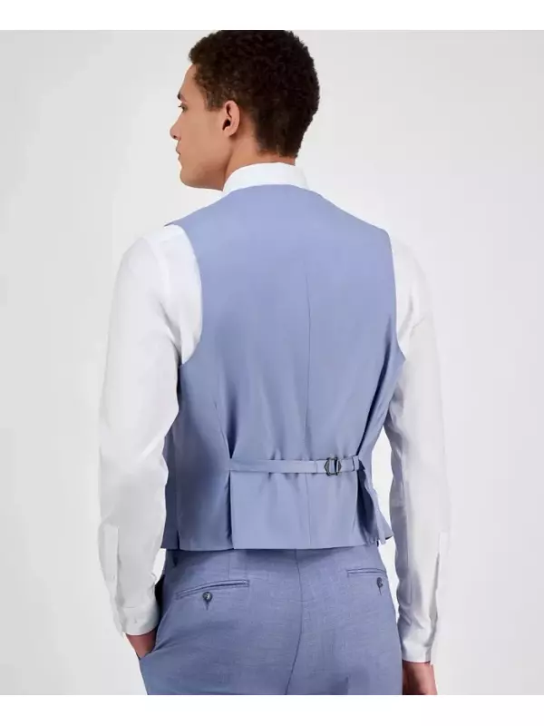 Мужской жилет из смесовой шерсти с бесконечной растяжимостью Slim-Fit Calvin Klein, синий