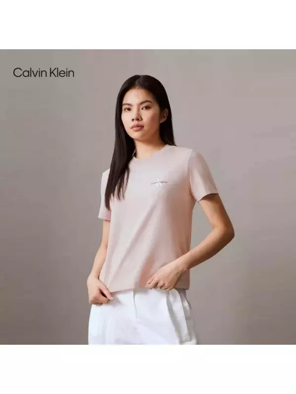 Футболка женская Calvin Klein Jeans с вышитыми буквами, желтый