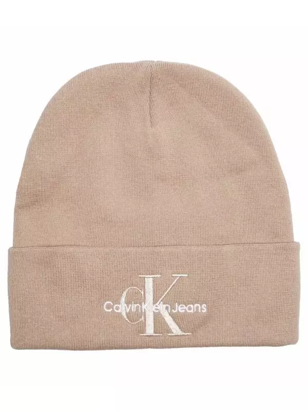 Шапка женская Calvin Klein Jeans с вышитым логотипом, бежевый