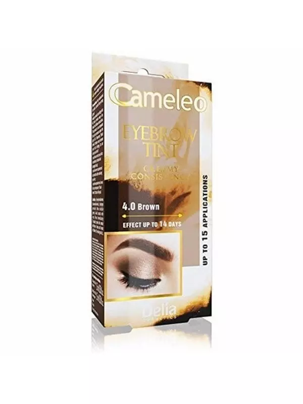 Коричневая краска для бровей кремовой консистенции, длительный эффект до 15 дней, краска для бровей хны, Cameleo