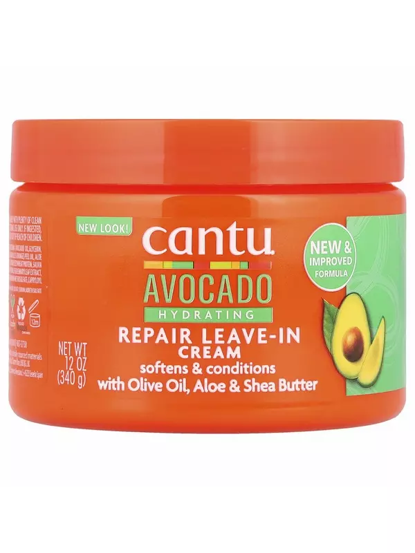 Cantu, Avocado Hydrating, восстанавливающий несмываемый крем, 340 г (12 унций)