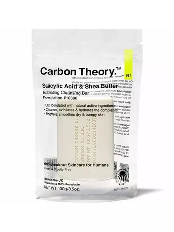 Очищающее мыло для лица с салициловой кислотой и маслом ши (отшелушивающее очищающее мыло) 100 г Carbon Theory