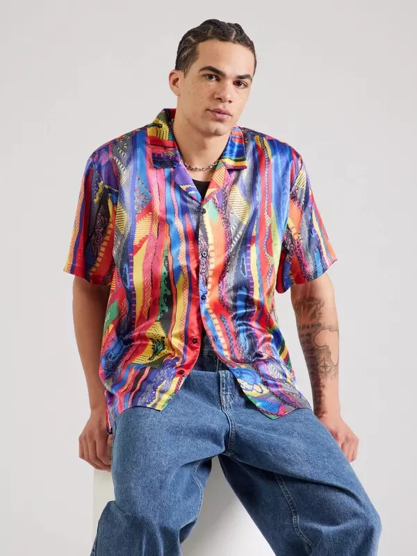 Удобная рубашка на пуговицах Carlo Colucci, красный