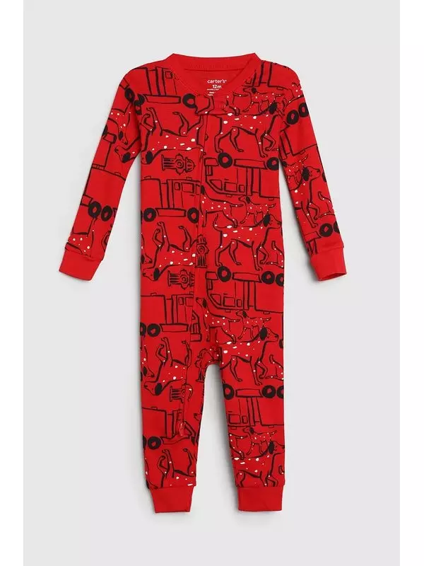 Комбинезон хлопковый на молнии с принтом Carter's