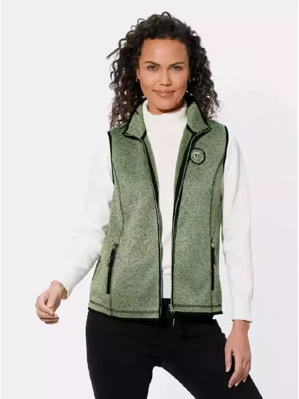 Флисовый жилет Casual Looks, цвет Eucalyptus-Schwarz-Gemustert