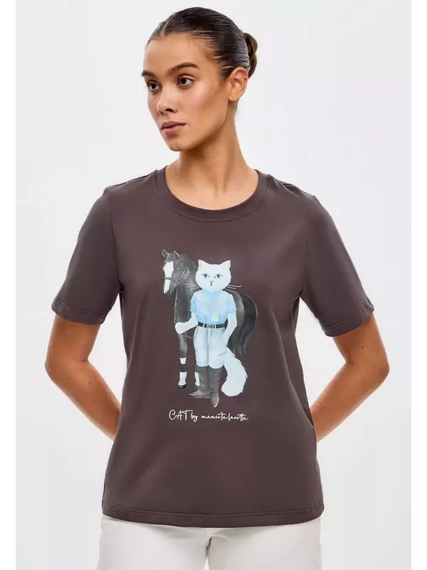 Рубашка наездник кот Cat By Manii'Ta Lacitta, коричневый