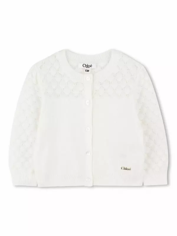 Chloé Kids кардиган с логотипом, белый
