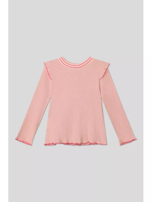 Трикотажный лонгслив с оборками на плечах Choupette