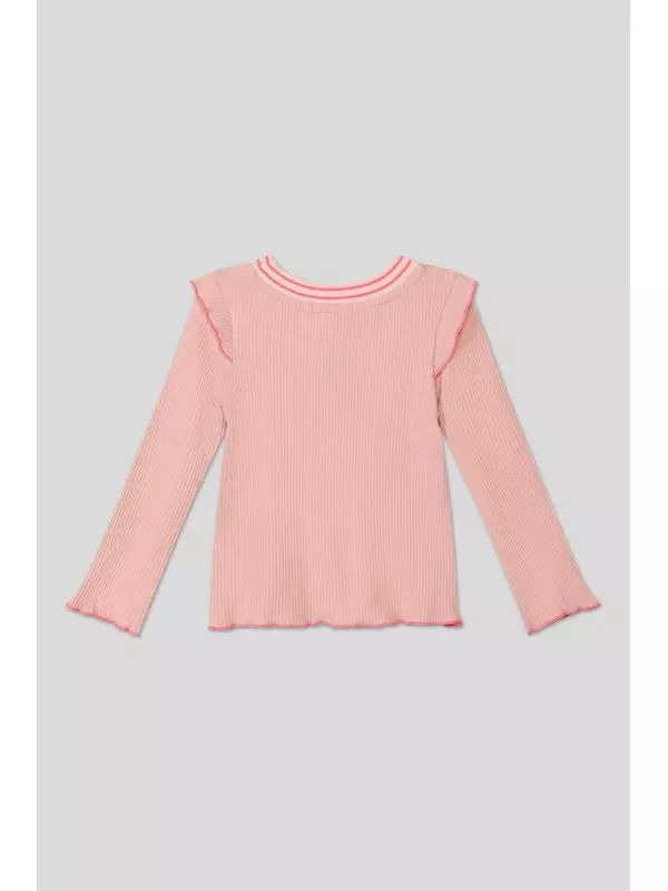 Трикотажный лонгслив с оборками на плечах Choupette