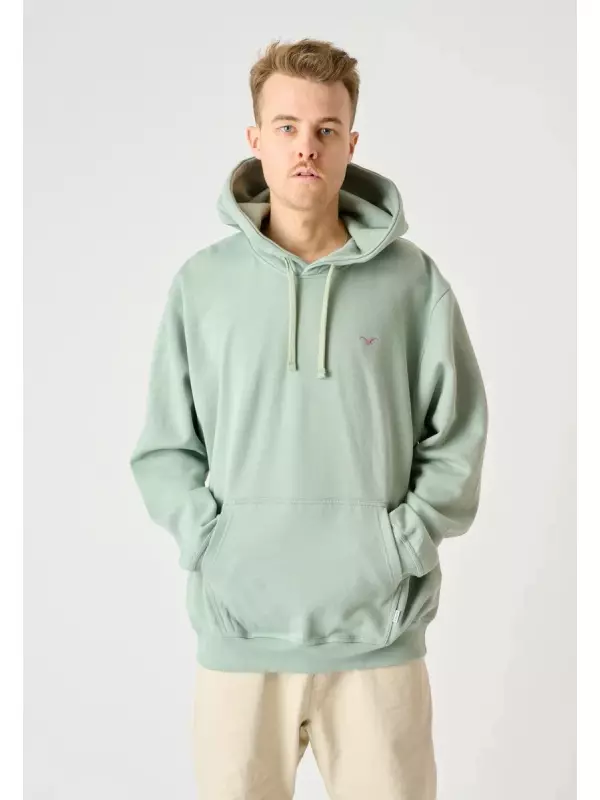 Толстовка Cleptomanicx с капюшоном Ligull Boxy, повседневного кроя, зеленый