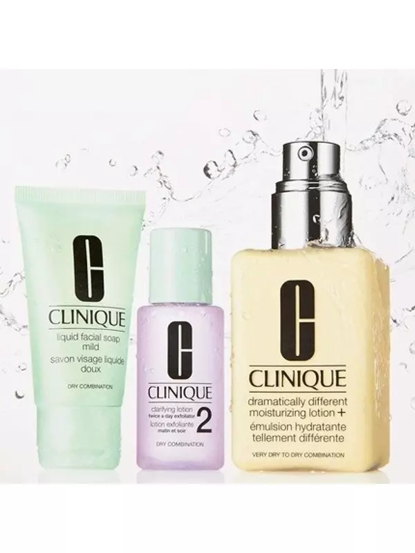 Набор Great Skin Start Here жидкое мыло для лица 30 мл + осветляющий лосьон 30 мл + увлажняющий лосьон 125 мл, Clinique