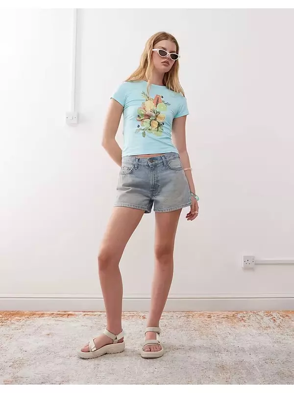 Детская футболка с фруктовым принтом COLLUSION синего цвета