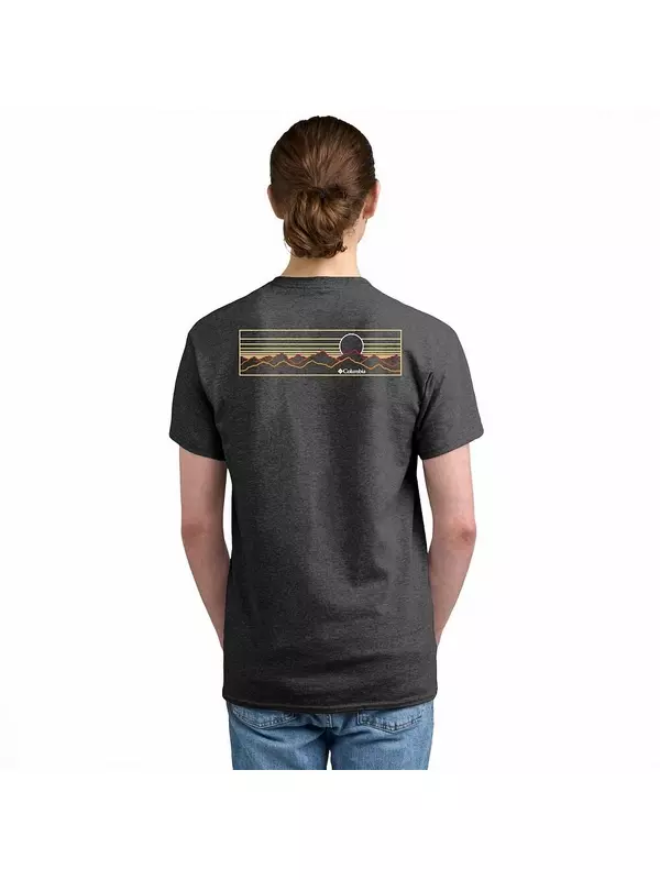 Мужская футболка с короткими рукавами и графическим принтом Columbia Americana Adventure, цвет Charcoal Line Drawing