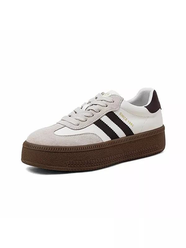 Кеды, скейтборд обувь женская низкая Comely, цвет Beige/coffee