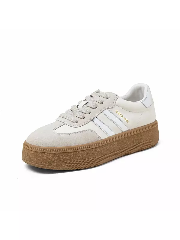 Кеды, скейтборд обувь женская низкая Comely, цвет Beige/coffee