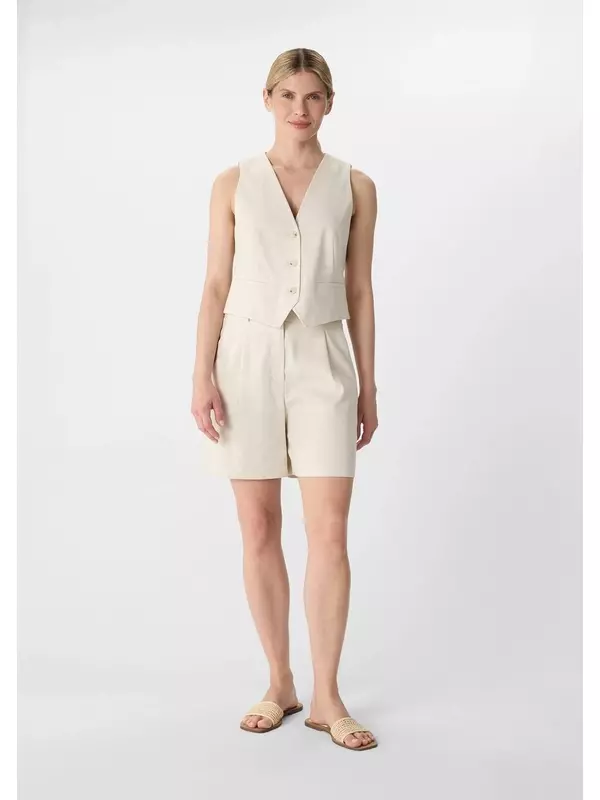 Свободные брюки со складками спереди COMMA, Ecru