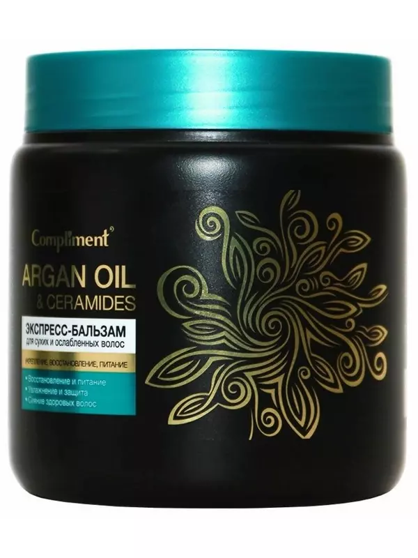 Compliment экспресс-бальзам Аrgan Oil & Ceramides для сухих и ослабленных волос, без отдушки, 500 мл