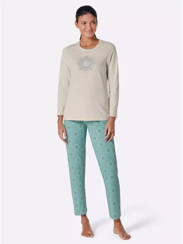 Comtessa пижама, цвет Champagner-Blaugrün-Bedruckt