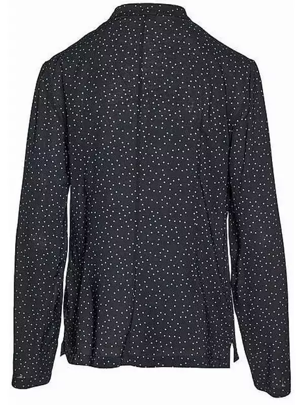 Блузка в горошек с рюшами Conquista, черный