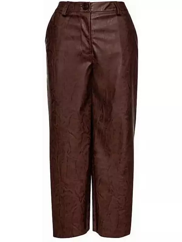 Шоколадные кюлоты из искусственной кожи Conquista, коричневый