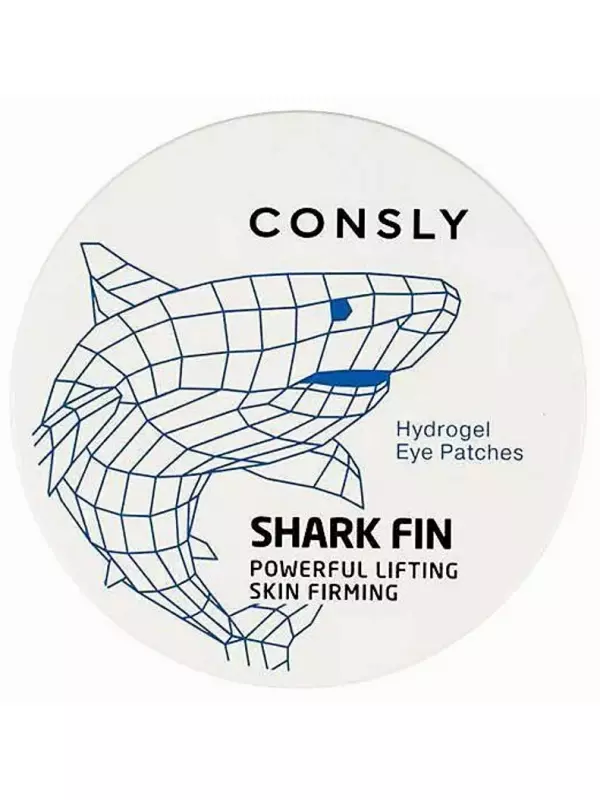 CONSLY Патчи гидрогелевые для области вокруг глаз с экстрактом акульего плавника, 60шт.