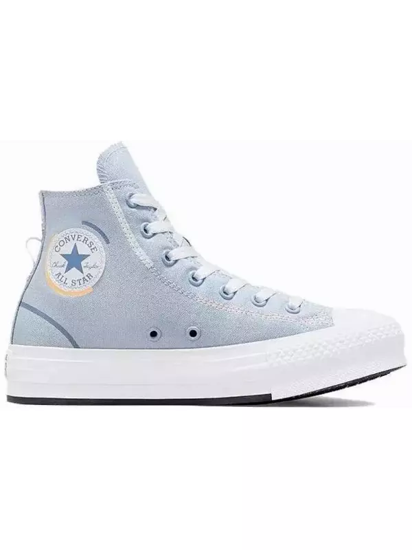 Детские парусиновые туфли Converse All Star Lift GS, Light blue/white