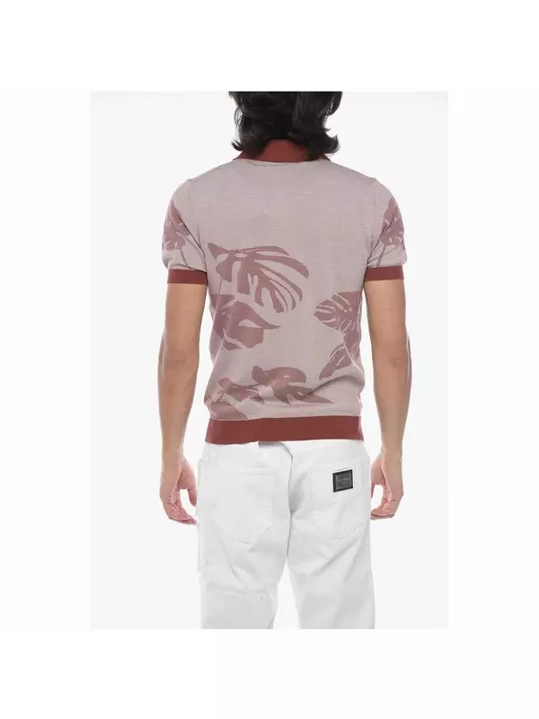 Полосатая рубашка-поло с короткими рукавами Corneliani, Red