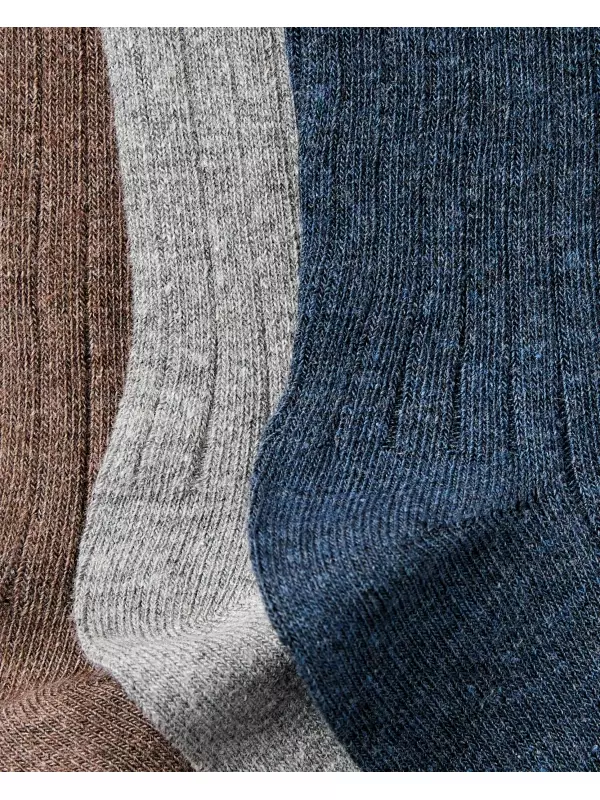 Набор из 3 высоких ребристых носков для мальчика Cotton Juice, мультиколор