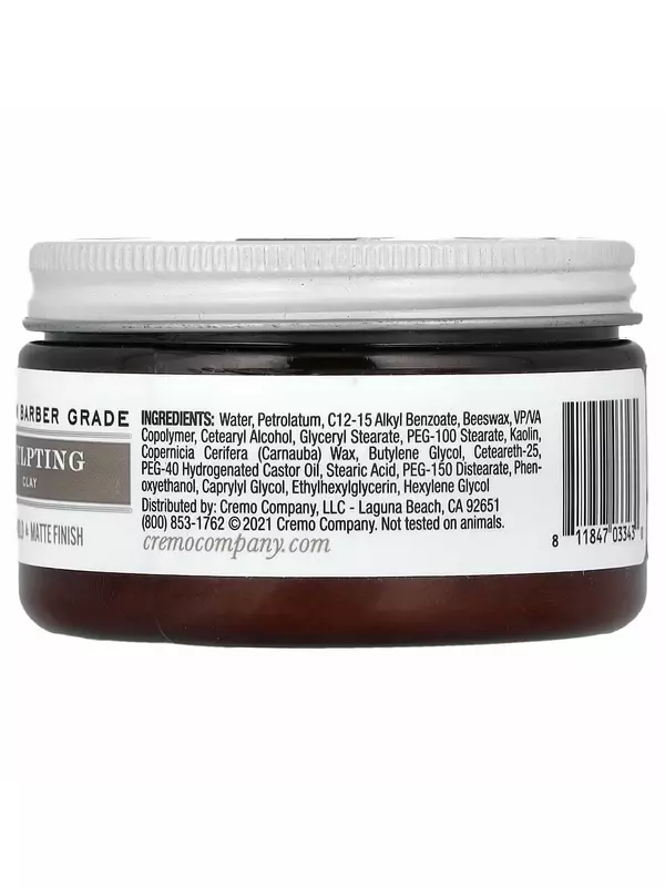 Cremo Premium Barber Grade Скульптурная глина высокой фиксации и матового покрытия, 4 унции (113 г)