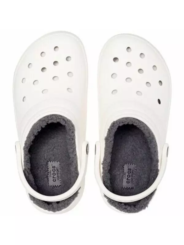 Классические сабо на подкладке Crocs, белый/серый